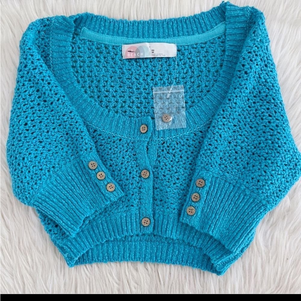 Free People Beach | Turquoise Cropped Cardigan NWT
